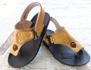  夏季新款 香港舒酷儿童鞋 男童女童夹趾个性真皮凉鞋 中大童