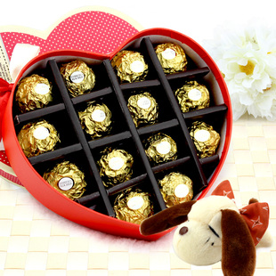  【包邮】费列罗巧克力礼盒 14格送公仔贴纸拎袋