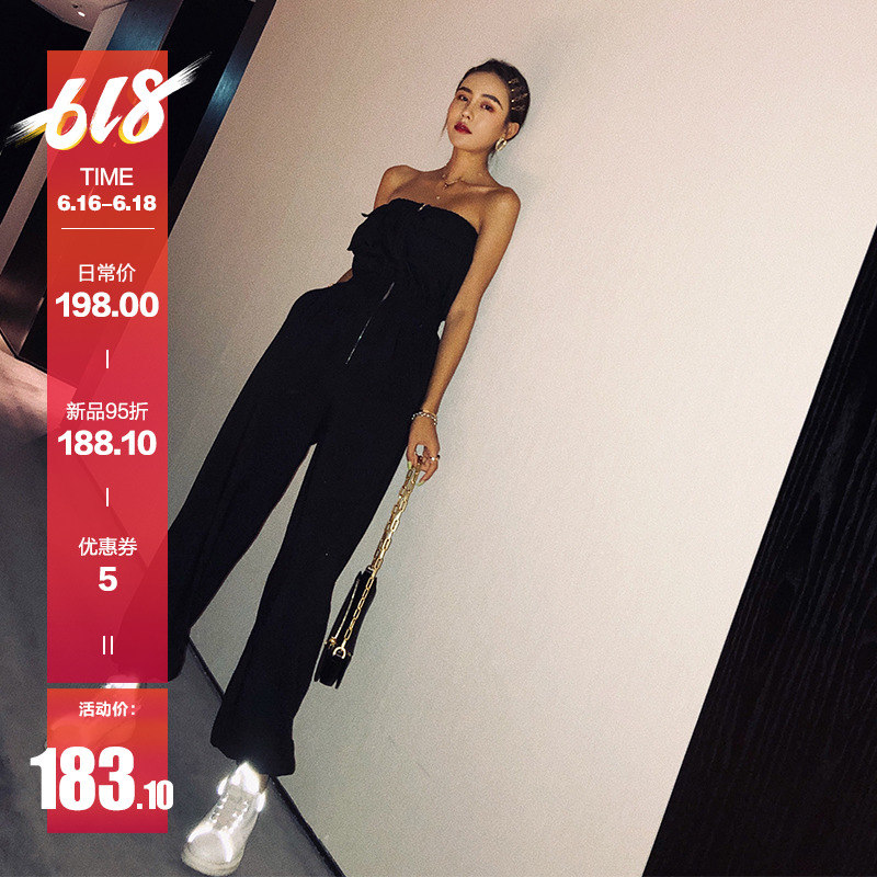 李婉君抹胸连体裤女2019新款夏宽松高腰显瘦性感工装休闲时髦套装|ruв категории Женская одежда, брюки, брюки - от Buy2taobao.com для оказания профессиональной услуги покупки агента Taobao