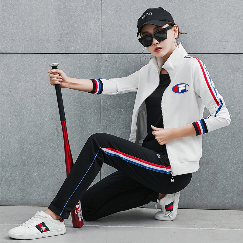 休闲衣服女春款修身三件套2019韩版女装卫衣新款春秋时尚运动套装|ruв категории спортивный костюм/досуг одежды, спортивный костюм - от Buy2taobao.com для оказания профессиональной услуги покупки агента Taobao
