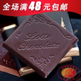  韩国进口LOTTE乐天GHANA/CHANA加纳黑巧克力90g