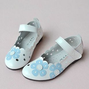  包邮新款韩版女童皮鞋公主鞋镂空四季鞋儿童单鞋包头凉鞋白色