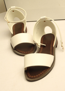  欧美英伦复古风时尚百搭街头款帅气女鞋潮平底鞋露趾鱼嘴鞋凉鞋