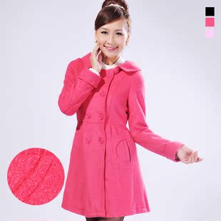  【特卖惠】 咏仕正品韩版女装大衣 呢子修身中长款羊毛呢外套