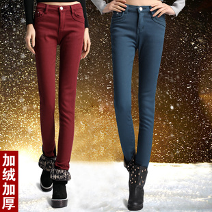  包邮 秋冬季加绒加厚打底裤女士大码显瘦铅笔裤抓绒保暖裤女裤子