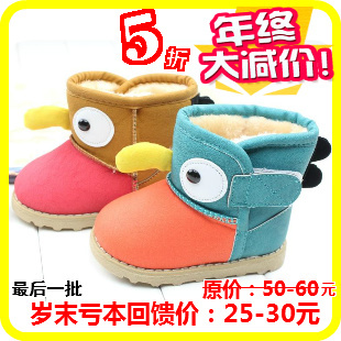  12冬款外贸卡通愤怒的小鸟儿童雪地靴男童女童保暖棉靴低筒童棉鞋