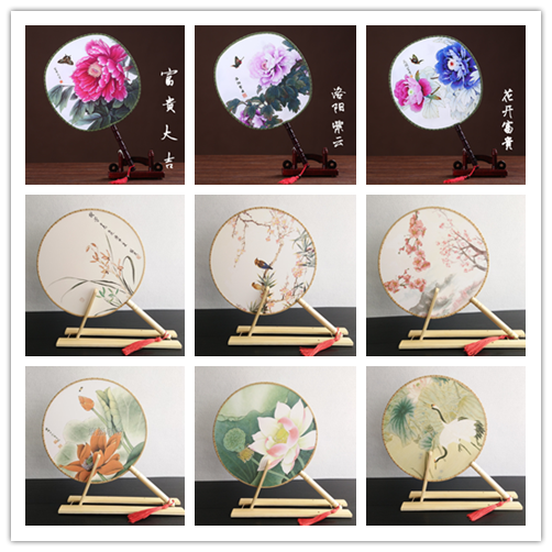 Real silk circular fan Gongshan circular Single-sided Ladies Fan Ancient classical court Dance fan Vintage Style Hanfuin the Home Daily , Fan/Mini Fan/Fitting/Ice pad/Ice stickers , Fan category - from Buy2taobao.com to provide professional Taobao agent buy service