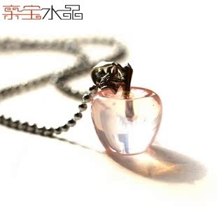 亲宝水晶 天然透润粉晶 圣诞苹果吊坠 女 助爱情桃花运 送合金链 亲宝水晶 天然透润粉晶 圣诞苹果吊坠 女 助爱情桃花运 送合金链