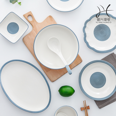 碗家用吃饭碗简约餐具套装碗盘北欧风碗碟盘子汤碗陶瓷碗筷组合