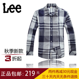  LEE/李牌衬衣 专柜正品代购男士格子休闲长袖衬衫LMA006102B8C