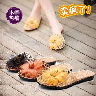  特价清仓反季热卖包头花朵镂空拖鞋波西米亚凉鞋平底平跟女鞋
