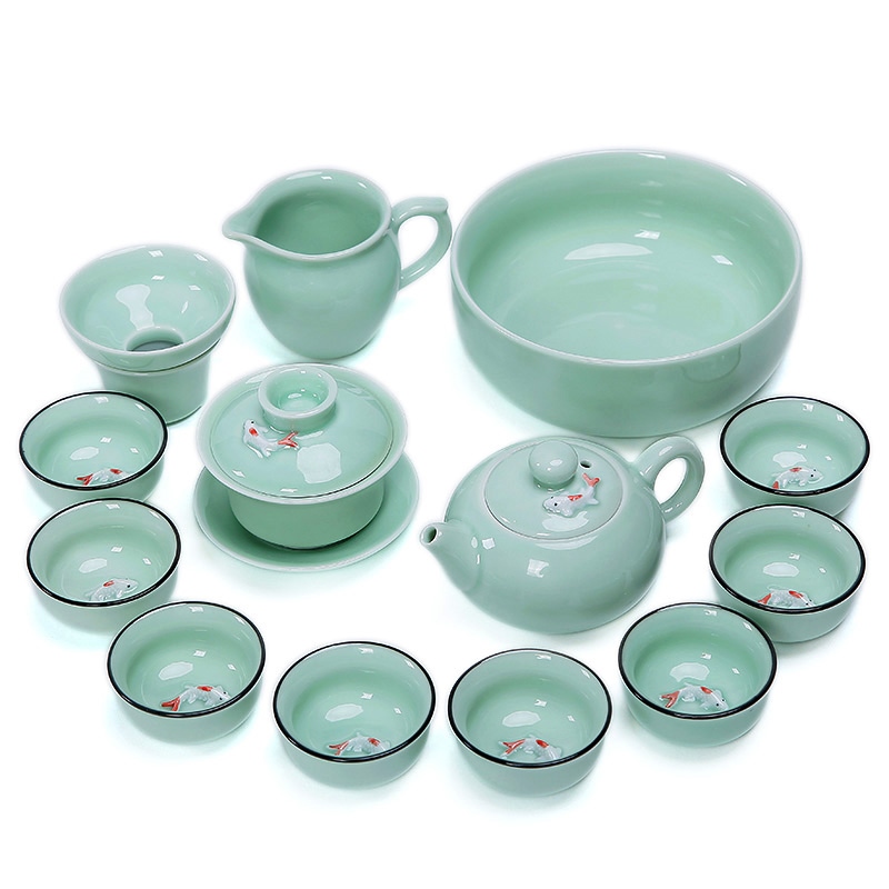 青瓷茶具套装陶瓷礼品功夫茶具多款可选家用泡茶器精美礼盒装|msdalam kategori pinggan mangkuk, set teh, Kung Fu teh - dari Buy2taobao.com untuk memberikan perkhidmatan ejen Taobao profesional membeli