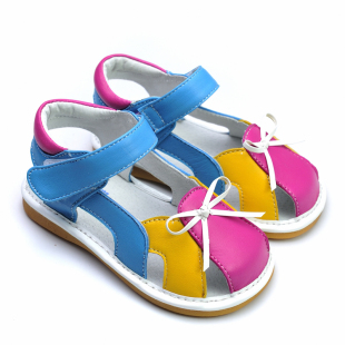  新款品牌儿童包头凉鞋 女宝宝可爱夏公主鞋 女童学步鞋叫叫鞋