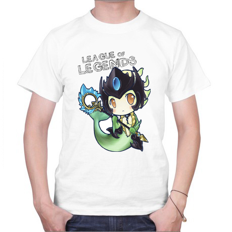 英雄联盟 人鱼t恤 lol唤潮鲛姬Q版短袖 游戏新款