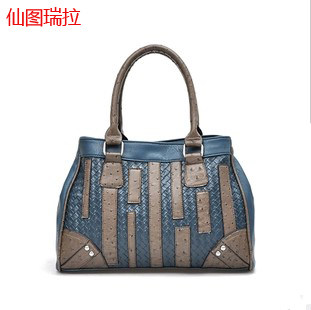 【VIP购优汇】新款条纹PU街头包袋单肩斜跨女包包女 特价 撞色欧