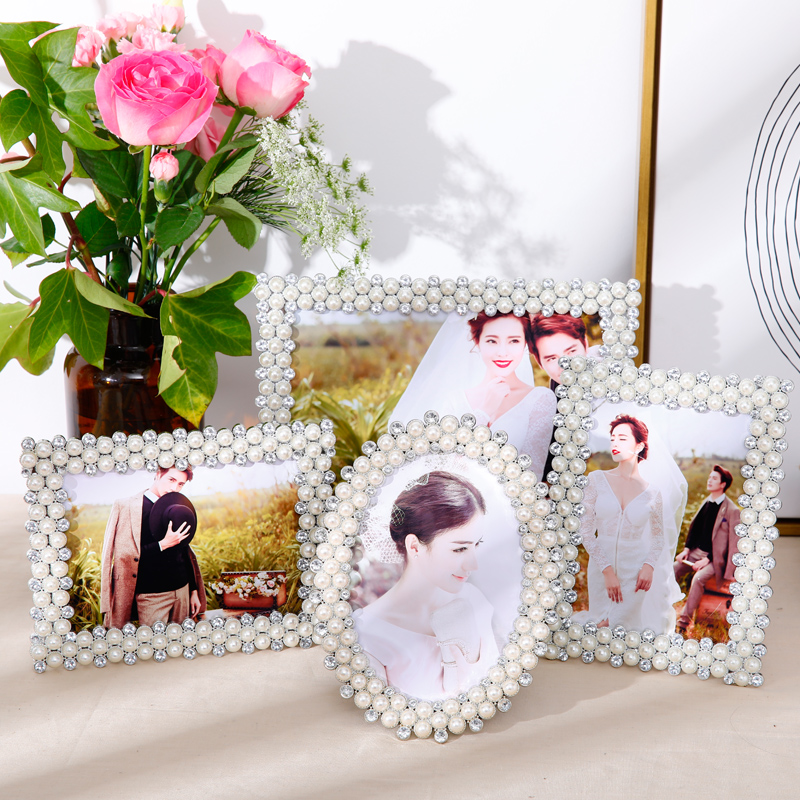 European style Elliptic Wedding Photography Gallery Photo Frame Pearl Rhinestone Swing sets marry Wedding Presents 7in the Home accessories , Frame/Frames category - from Buy2taobao.com to provide professional Taobao agent buy service