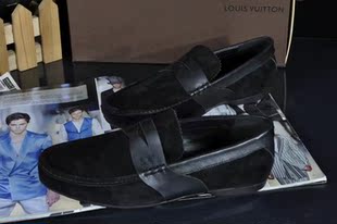  新款专柜春季大作磨砂皮路易男鞋威登休闲鞋男懒人一脚套板鞋X66