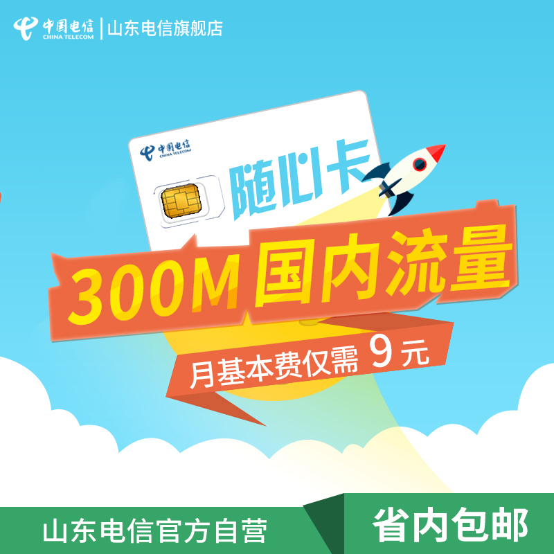 Shandong Telecom Official Self Heart card 300M Domestic flow Monthly fee 9 Mobile cardin the Mobile Number/Packages/Value-added services , The new network phone number Package , China Telecom New Number Package category - from Buy2taobao.com to provide professional Taobao agent buy service