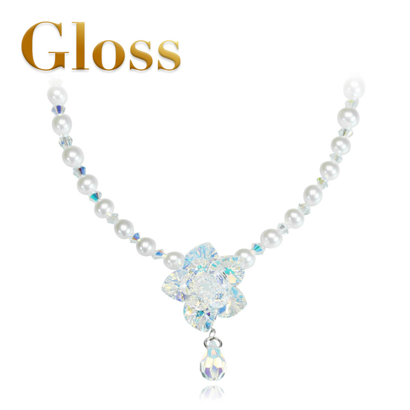 GLOSS丁香柔情项链 白色花朵元素水晶女款个性典雅圣诞元旦礼品|ruв категории Украшения,ювелирные изделия, ожерелье - от Buy2taobao.com для оказания профессиональной услуги покупки агента Taobao