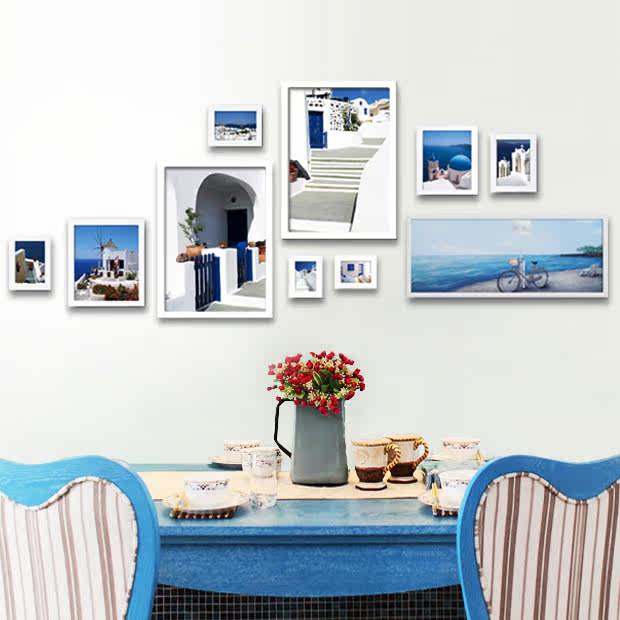 画之家创意组合<em>装饰画</em>地中海画片大尺寸<em>照片</em>墙