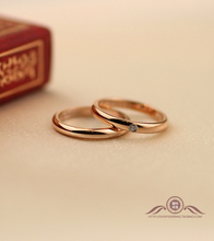 Simple fashion color gold wedding rings couple rings couple rings Korean 18K rose gold diamond ring tail ring influx of people