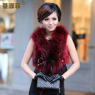 维曼<em>海宁皮草</em>2013新款貉子毛<em>皮草马甲</em>背心女