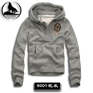  男装外套 韩版休闲 AF 男式卫衣 纯棉加厚抓绒连帽套头套衫/帽衫