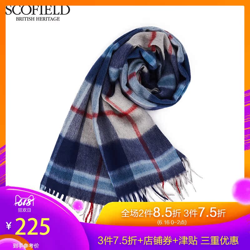 Scofield纯羊毛保暖柔和撞色格子花纹流苏围巾SMAM74TS03|msdalam kategori Aksesori/Belt kulit/Hat/Muffler, Muffler/tudung/selendang - dari Buy2taobao.com untuk memberikan perkhidmatan ejen Taobao profesional membeli