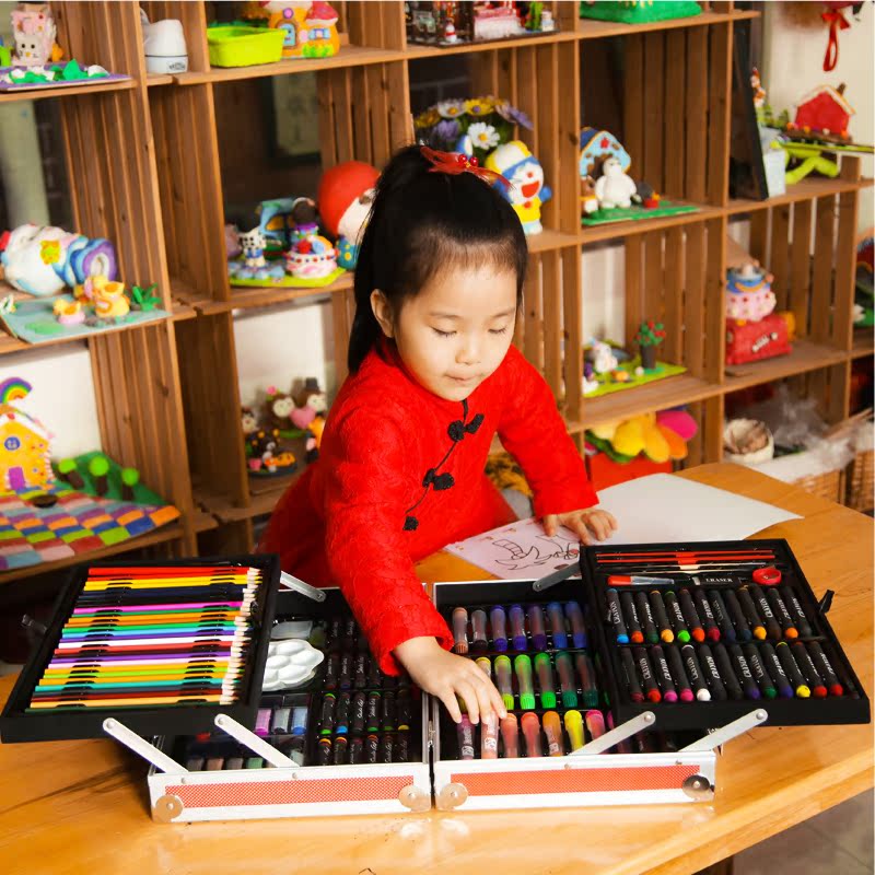 儿童画画工具绘画套装画笔礼盒小学生美术文具学习用品水彩笔礼盒|ruв категории игрушка/коляска/головоломка/блоки/модель, обучения/эксперимент/живопись канцелярские принадлежности, канцелярские подарочная коробка/живопись костюм - от Buy2taobao.com для оказания профессиональной услуги покупки агента Taobao