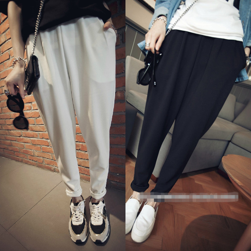 XL Women 2019 Summer fat mm Easy Show thin motion Haren pants Korean Edition Feet Nine points Casual pantsin the Women's clothing/Boutique , Large size women category - from Buy2taobao.com to provide professional Taobao agent buy service
