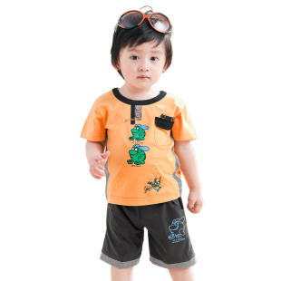  夏装新款男童装宝宝夏装 小童短袖套装儿童休闲套装潮1674