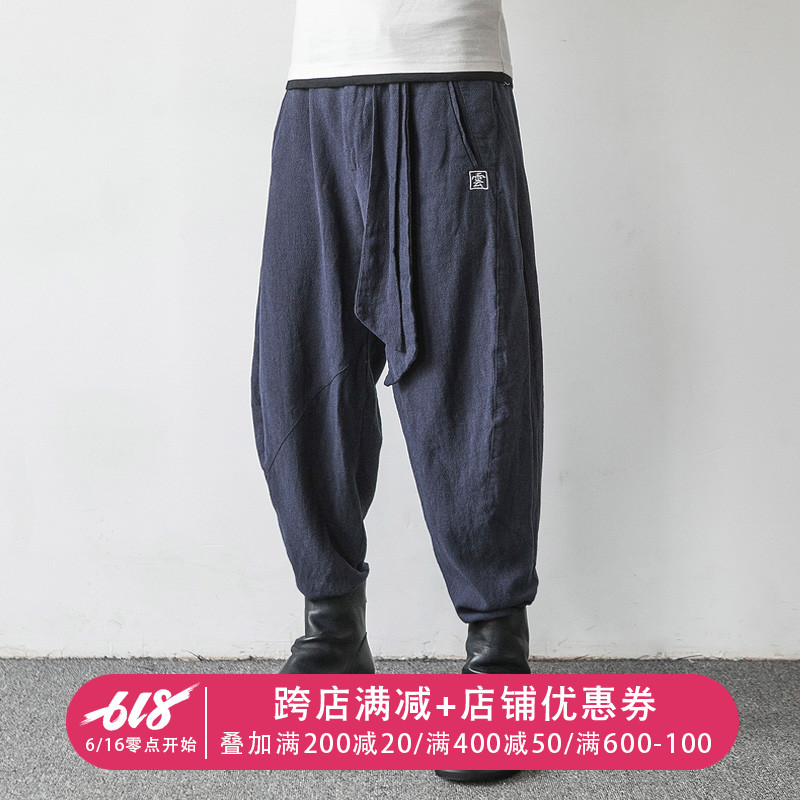 中国风男裤子夏季宽松亚麻裤男士棉麻休闲裤大码薄款小脚哈伦长裤在类目 男装, 休闲裤中 - 来自Buy2taobao.com提供专业的淘宝代购服务