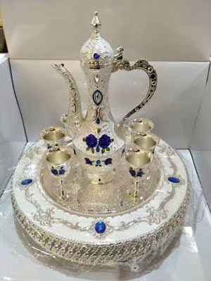 歐式酒具酒杯八件套裝 英式俄羅斯酒帶托盤擺件複古合金白酒杯子在類目 餐飲具, 酒壺/酒杯/酒具, 酒具套件中 - 來自Buy2taobao.com提供專業的淘寶代購服務