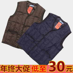  草根铭品新款装特价 中老年羽绒背心 男士正品羽绒马甲 反季清仓