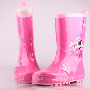  包邮女童迪斯尼雨鞋 可爱米妮雨靴 粉色水鞋橡胶水靴儿童套鞋童鞋