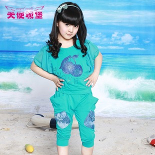  品牌童装儿童女童夏装春装新款韩版休闲套装两穿套装