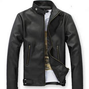  新款春装男装皮衣 新款潮男修身皮衣 男士皮夹克 男外套
