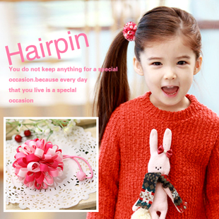  新款韩国儿童发饰头饰 女童彩色花朵头绳 女宝宝可爱头花发绳