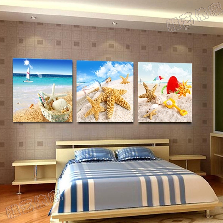 地中海装饰画现代客厅三联画海星贝壳墙画壁画水晶无框画卧室挂画在类目 家居饰品, 装饰画, 现代装饰画中 - 来自Buy2taobao.com提供专业的淘宝代购服务