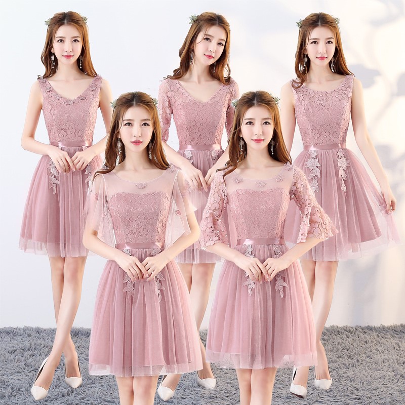 Short dress for Bridesmaid wear 2018 new pattern Korean Edition Sister group grey have more cash than can be accounted for graduation Party activity Tuxedo Show thinin the Women's clothing/Boutique , Wedding/Cheongsam/Formal dress , Formal dress/Evening category - from Buy2taobao.com to provide professional Taobao agent buy service