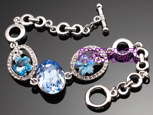 满百包邮正品日韩水晶镶嵌镀金手链 梅花泪 花卉2色