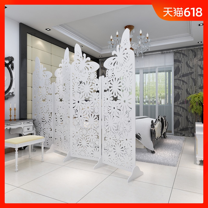 屏风隔断玄关时尚客厅白色雕花折叠屏风店铺橱窗背景镂空蝴蝶屏风在类目 住宅家具, 屏风/花窗, 折屏中 - 来自Buy2taobao.com提供专业的淘宝代购服务