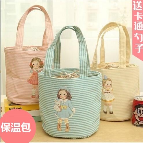 可爱手袋拎包带饭包餐盒清新便当盒袋提盒饭包圆形手拎女包保温在类目 收纳整理, 家庭收纳用具, 收纳袋, 饭盒袋中 - 来自Buy2taobao.com提供专业的淘宝代购服务