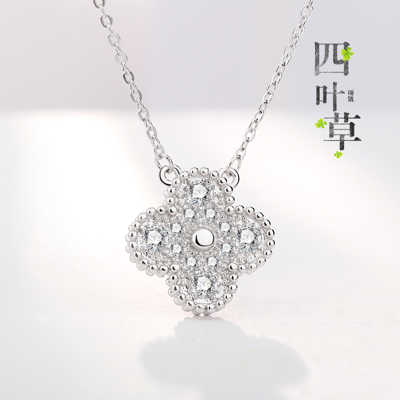 四叶草s925纯银项链女锁骨链吊坠学生森系简约饰品生日礼物送女友在类目 饰品/流行首饰/时尚饰品新, 项链中 - 来自Buy2taobao.com提供专业的淘宝代购服务