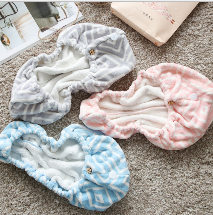New acquaintance Living Good stripe Wipe and dry Drying Hair water uptake Supersoft Turban Superfine fibre Shower cap Dry hair capin the Family/Personal Cleaning Tools , Personal care cleaning appliances , Dry hair hat category - from Buy2taobao.com to provide professional Taobao agent buy service