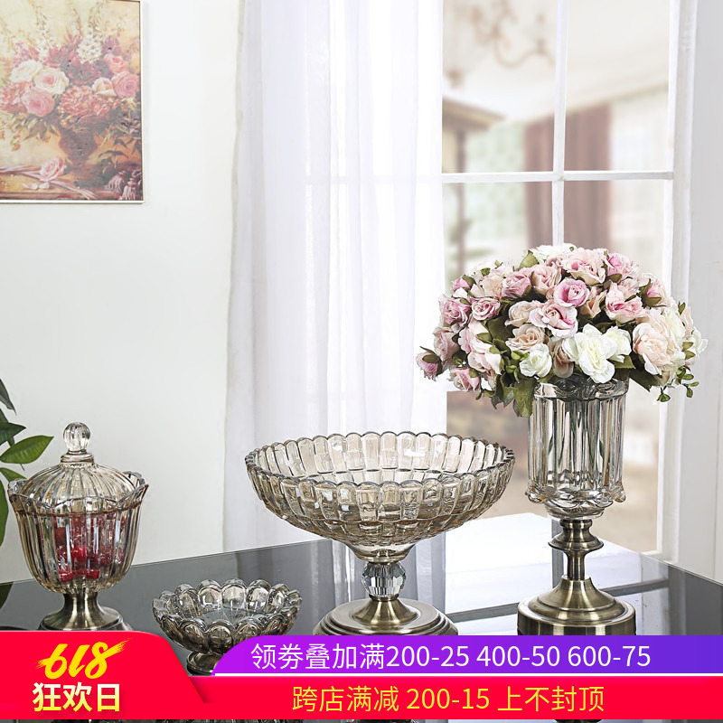 高档水晶玻璃客厅餐桌茶几装饰果盘果罐花瓶摆件欧式美式家居套装在类目 家居饰品, 装饰器皿, 果盘/果篓中 - 来自Buy2taobao.com提供专业的淘宝代购服务