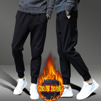 2018冬季男士休闲裤束脚哈伦裤弹力修身运动裤收口小脚裤长裤子潮