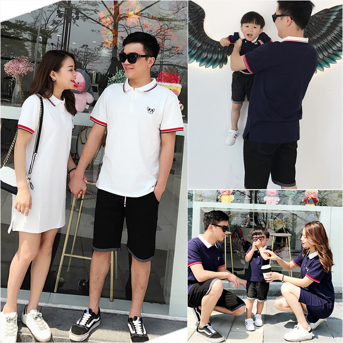 With children 2019 Summer wear Large Skirt A Three Mother and son Mother and daughter Full decoration Naval Air Short sleeved T-shirtin the Children/Baby/Family fitted , Family fitted/Parenting Fashion category - from Buy2taobao.com to provide professional Taobao agent buy service