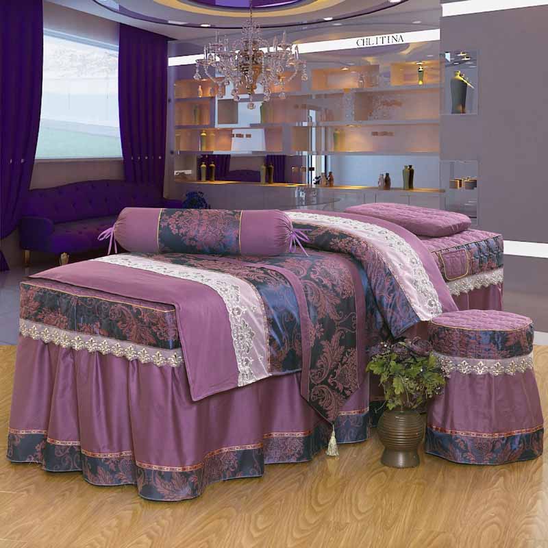 Xuno Beauty Salon SPA cosmetology Bedspread Four piece suit high-grade Massage Table Bedspread Cotton Jacquard weave Bedspread Bedcoverin the Bedclothes , Bedding Sets/Family of four/Multiple sets of category - from Buy2taobao.com to provide professional Taobao agent buy service