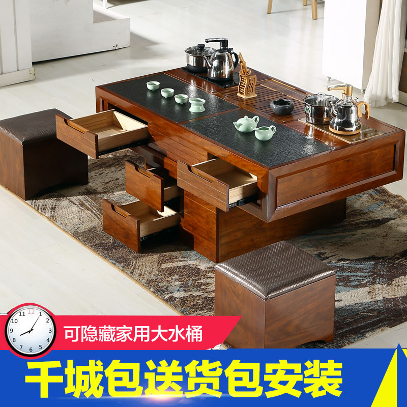火烧石功夫茶几自动上水现代中式实木茶台茶桌椅组合高泡茶茶艺桌|ruв категории коммерческий/офисная мебель, офисная мебель, стол, управление компьютерный стол - от Buy2taobao.com для оказания профессиональной услуги покупки агента Taobao